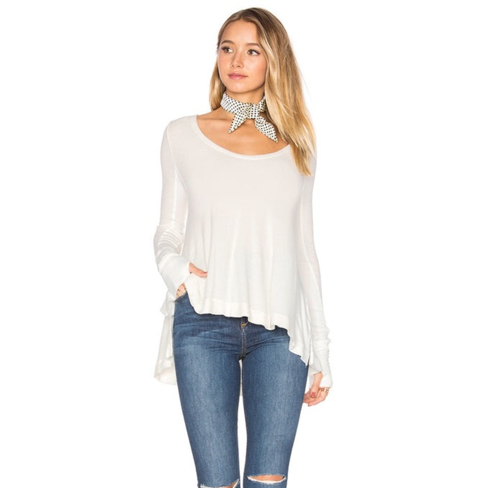 Free People Malibu Thermal Top Ivory Size L.
